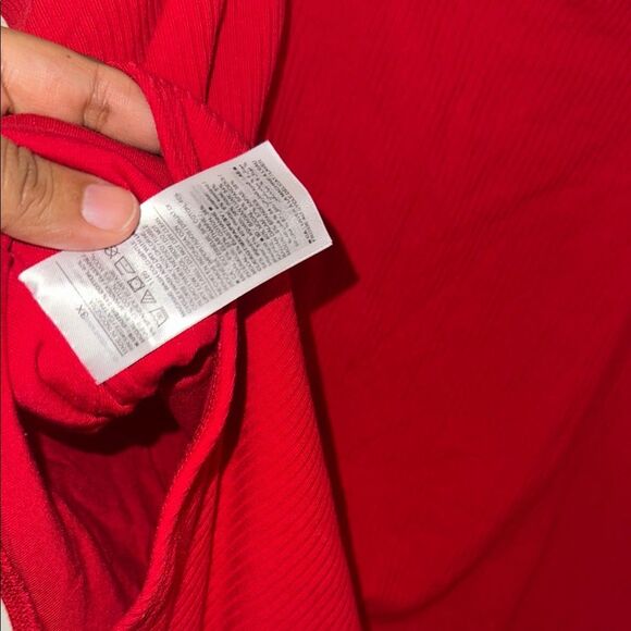 Old Navy Bright Red adjustable strap snap buttoned ribbed bodysuit 3x NWT - Picture 10 of 11